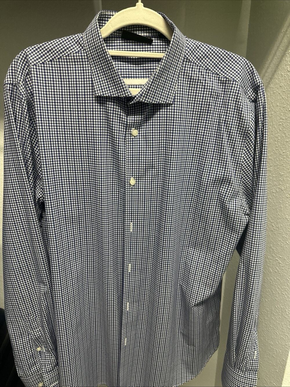 Murano Shirt Men's XL Blue White Button Up Long Sleeve Mens Shirt